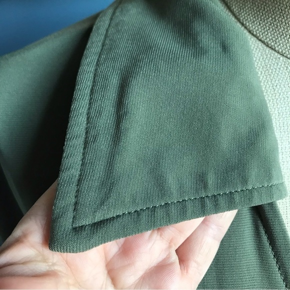 Shabby apple olive green long sleeves maxi wrap dress size 12 basic fall neutral - Picture 11 of 14